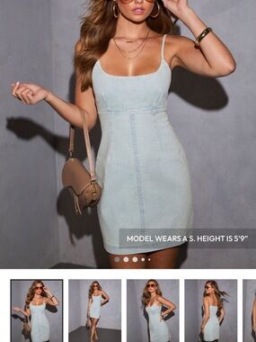 Sleeveless Light Wash Denim Mini Dress - Casual Chic